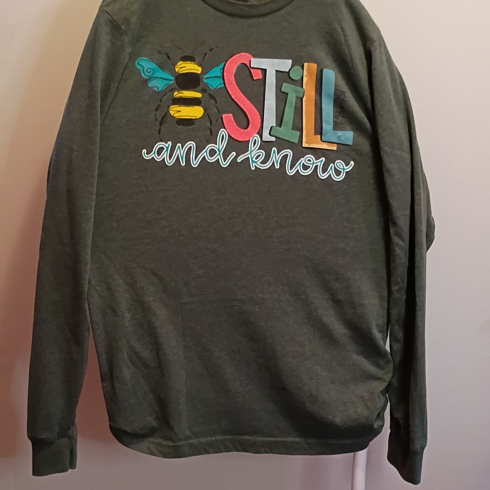Graphic Long Sleeve Tee - Dark Sage Green